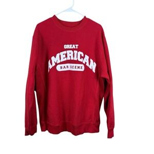 Zach Bryan Sweatshirt Mens XL Red White Great American Bar Scene Crewneck